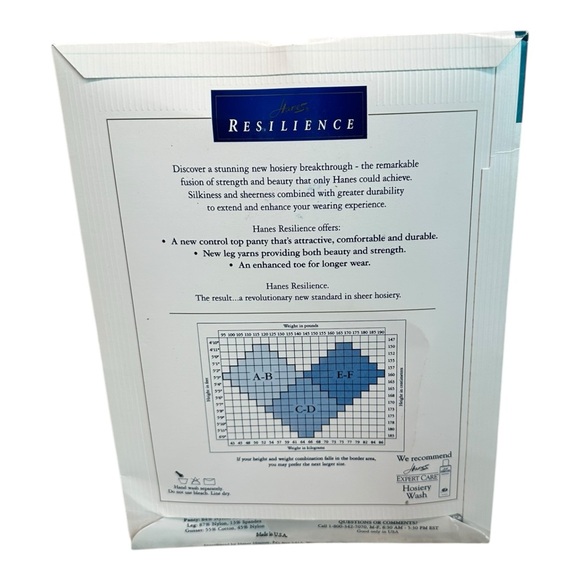 1995 Hanes Resilience Strong & Sheer Control Top Pantyhose D01 EF Barely There - Picture 2 of 2